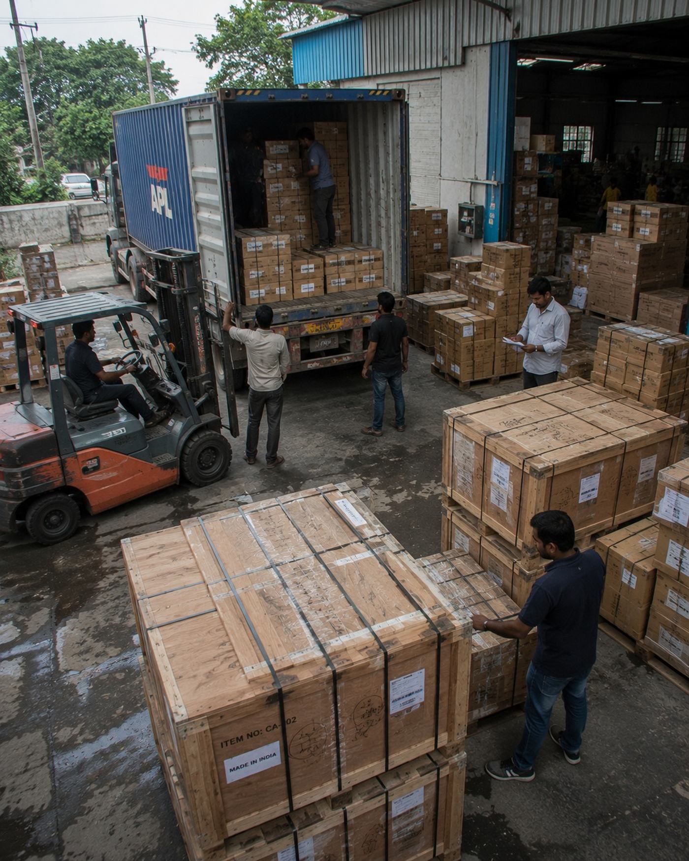 7SOURCE INTL team coordinating a supplier shipment, India